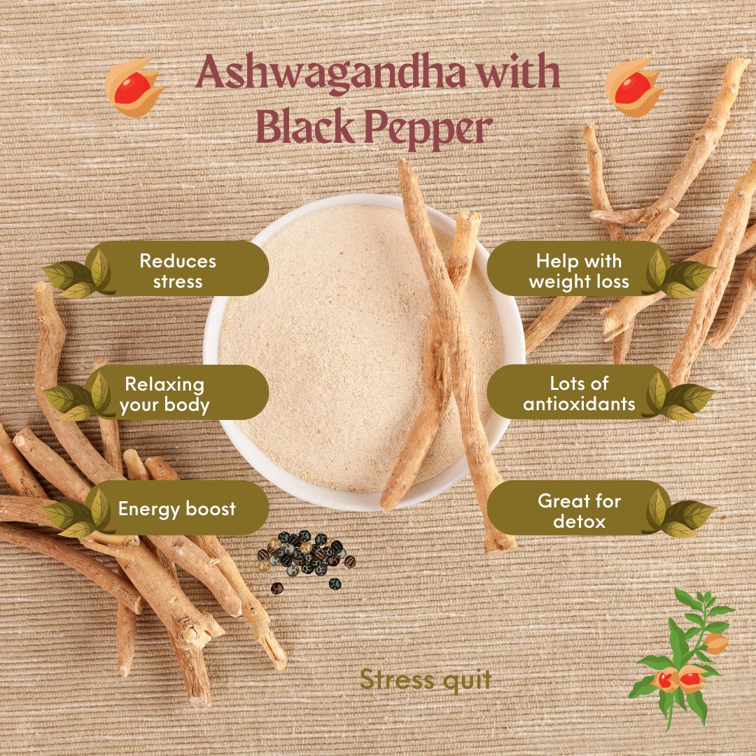 Ashwagandha with black pepper, the Ancient Ayurvedic Herb with a Modern Twist